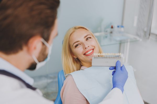 patient at cosmetic dentistry appointment